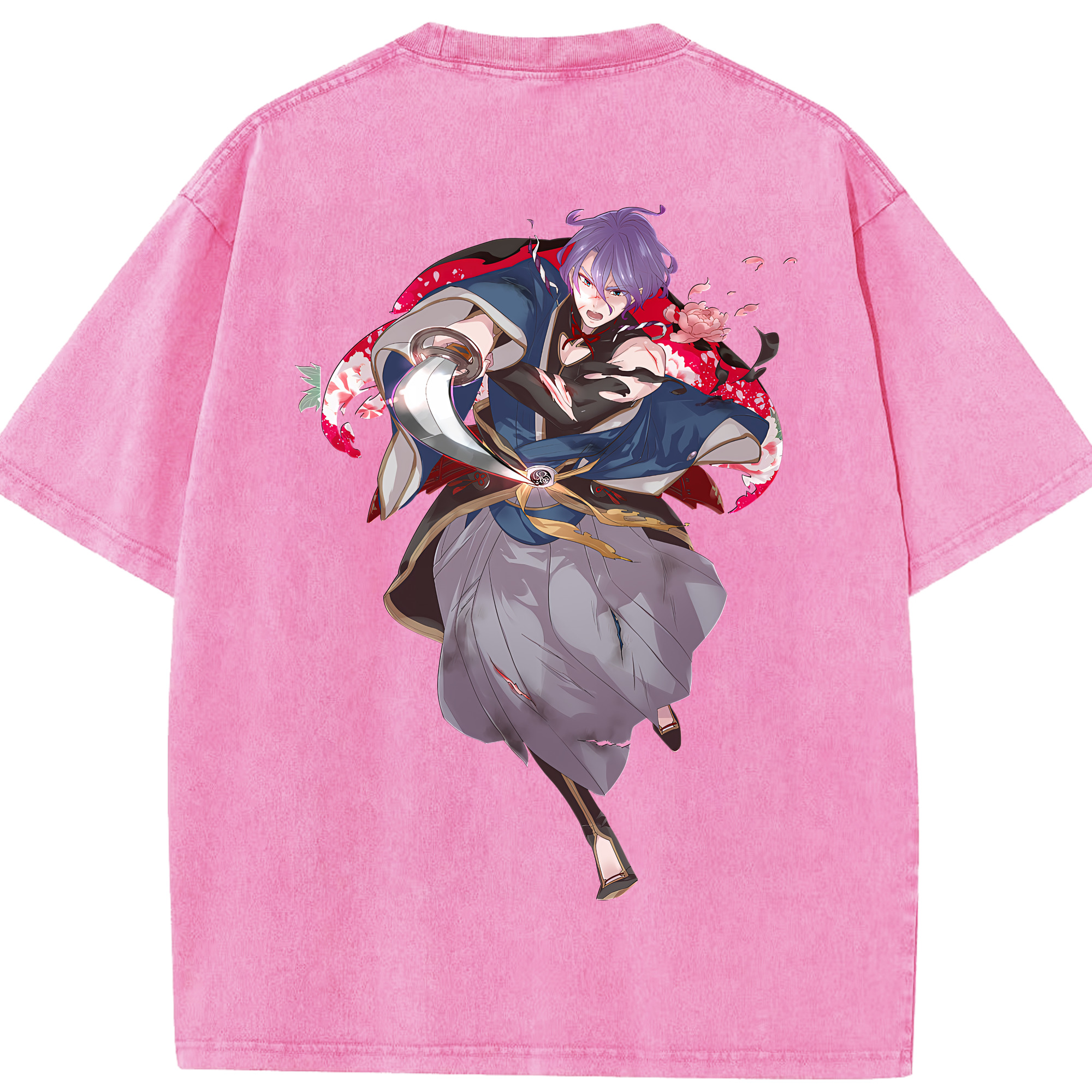 （画像用） 刀剣乱舞 Touken Ranbu 綿100% ヴィンテージ風 半袖Tシャツ（背面プリント）